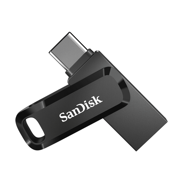 SanDisk Ultra Dual Drive Go USB Type-C Flash Drive - 256GB - USB Type C - Black - USB3.1/Type C Reversible Connector - Swivel Design - 5Y Main Product Image