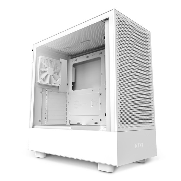 NZXT H5 Flow Tempered Glass Mid-Tower ATX Case - White Main Product Image