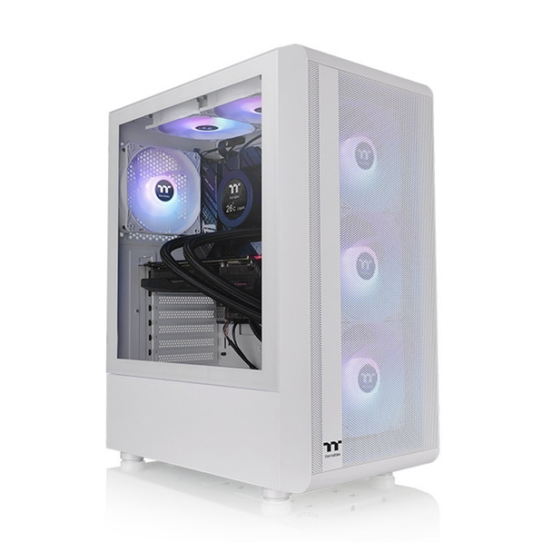 Thermaltake S200 Mesh Tempered Glass ARGB Mid Tower Case - White Main Product Image