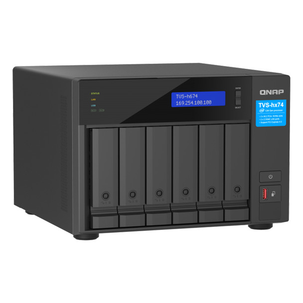 QNAP TVS-h674 6-Bay Diskless NAS i5-12400 6-Core 32GB Main Product Image