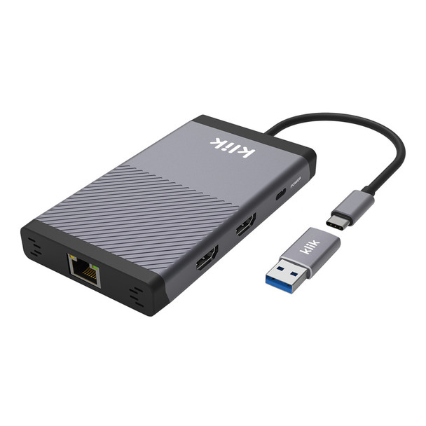 Klik KCMPH2DL Universal USB-C DisplayLink Dual HDMI Multi-Port Adapter Product Image 3