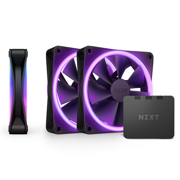 NZXT F120 120mm RGB Duo Dual-Sided RGB Case Fan - 3 Pack (Black) Product Image 2