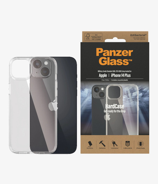 PanzerGlass Apple iPhone 14 Plus HardCase - Clear (0403) - AntiBacterial - Scratch Resistant - Anti - Yellowing - 3.6M Drop Tested - Shock Resistant Main Product Image