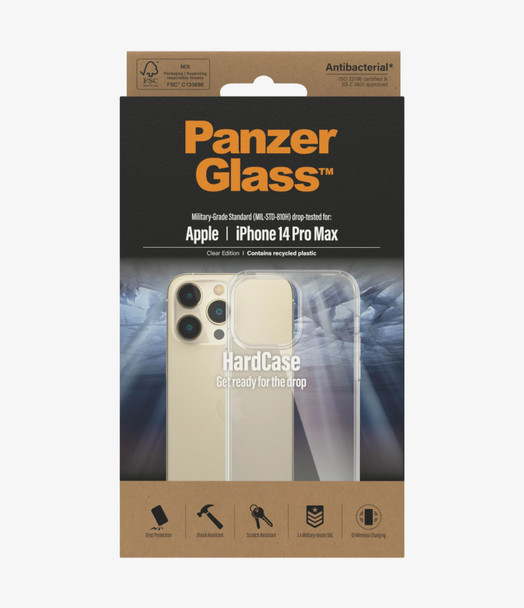 PanzerGlass Apple iPhone 14 Pro Max HardCase - Clear (0404) - AntiBacterial - 3X Military Grade Standard - Anti - Yellowing - Scratch Resistant Product Image 3