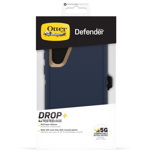 OtterBox Defender Samsung Galaxy S23+ 5G (6.6in) Case Blue Suede Shoes - (77 - 91032) - 4X Military Standard Drop Protection - Multi - Layer - Included Holster Product Image 2