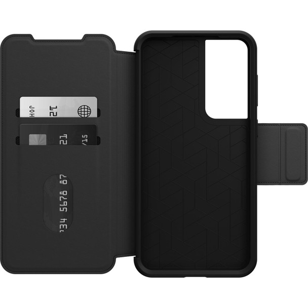 OtterBox Strada Samsung Galaxy S23+ 5G (6.6in) Case Black - (77 - 91177) - 3X Military Standard Drop Protection - Leather Folio Cover - Card Holder Main Product Image