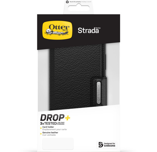 OtterBox Strada Samsung Galaxy S23 5G (6.1in) Case Shadow Black - (77 - 91181) - 3X Military Standard Drop Protection - Leather Folio Cover - Card Holder Product Image 2