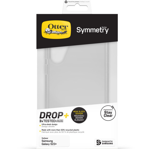 OtterBox Symmetry Clear Samsung Galaxy S23+ 5G (6.6in) Case Clear - (77 - 91192) - Antimicrobial - 3X Military Standard Drop Protection - Raised Edges Product Image 2