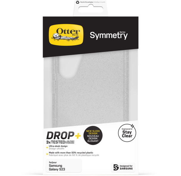 OtterBox Symmetry Clear Samsung Galaxy S23 5G (6.1in) Case Clear Stardust (Clear Glitter) - (77 - 91226) - Antimicrobial - Raised Edges - Ultra - Sleek Product Image 2