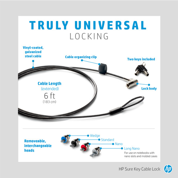 HP Sure Key Cable Lock Product Image 2