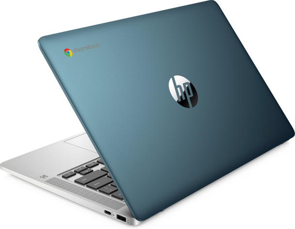 HP 14a-na1009TU N4500 Chromebook 35.6 cm (14in) Full HD Intel® Celeron® N 4 GB LPDDR4-SDRAM 64 GB eMMC Wi-Fi 5 (802.11ac) ChromeOS Silver - Teal Product Image 4