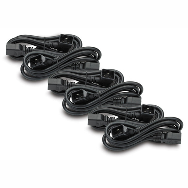 APC Power Cord Kit (6 ea) - C19 / C20 (90 degree) - 1.8m Black Main Product Image