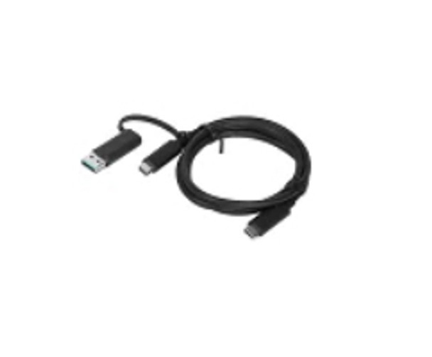 Lenovo 4X90U90618 USB cable 1 m USB 3.2 Gen 1 (3.1 Gen 1) USB A/USB C USB C Black Main Product Image
