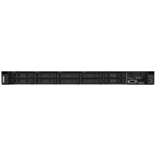 Lenovo ThinkSystem SR250 V2 server Rack (1U) Intel Xeon E 2.8 GHz 16 GB DDR4-SDRAM 450 W Main Product Image