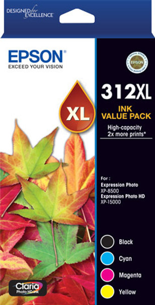 Epson 312XL ink cartridge 4 pc(s) Original High (XL) Yield Black - Cyan - Magenta - Yellow Main Product Image
