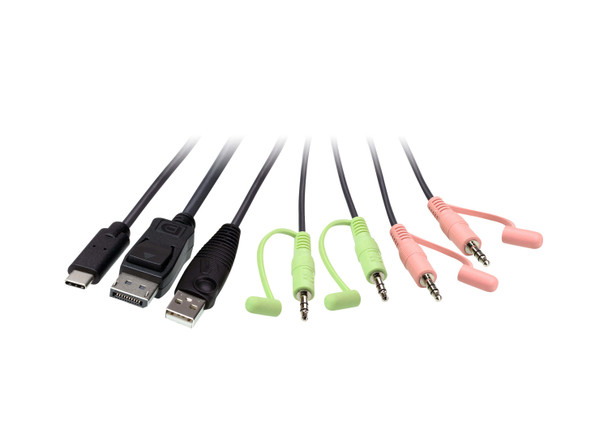 ATEN 2-Port USB-C DisplayPort Hybrid Cable KVM Switch Product Image 3