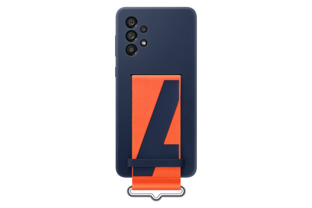 Samsung Galaxy A73 5G Silicone Cover with Strap Navy Main Product Image