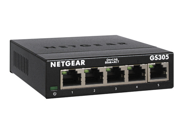 Netgear GS305 Unmanaged L2 Gigabit Ethernet (10/100/1000) Black Product Image 4