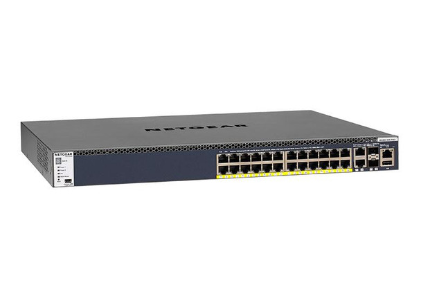 Netgear M4300-28G PoE+ Managed L2/L3/L4 Gigabit Ethernet (10/100/1000) Power over Ethernet (PoE) 1U Black Main Product Image