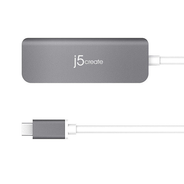 j5create JCD371 interface hub USB 3.2 Gen 1 (3.1 Gen 1) Type-C 5000 Mbit/s Grey Product Image 3