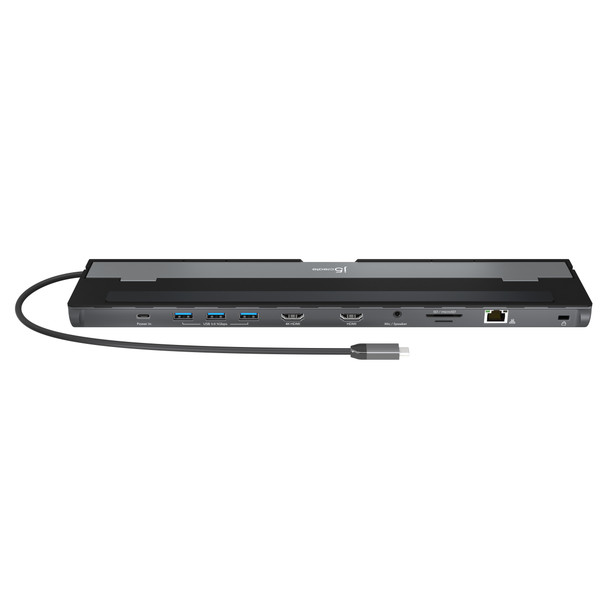 j5create JCD542-N USB-C Dual HDMI Docking Station - includes 2x HDMI ports and 4x USB ports - Grey & Black Product Image 3