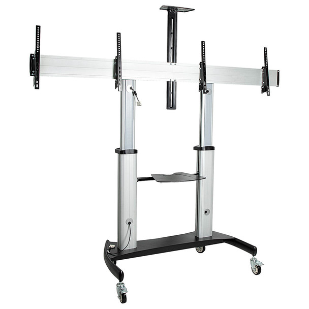 StarTech Dual 60in Adjustable Rolling TV Cart Product Image 2