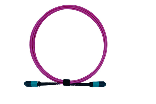 PlusOptic 3m MPO-MPO 8F Multimode OM4 Fiber Optic Cable | Magenta Main Product Image