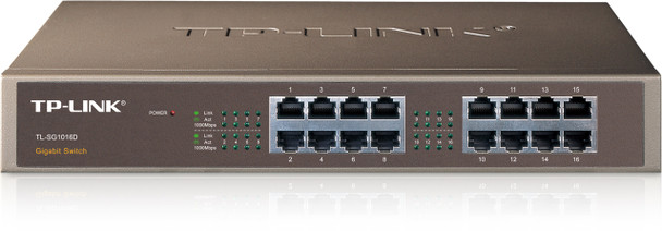 Product image for TP-Link 16 Port Gigabit Rackmount Switch 13-in Case no brackets | AusPCMarket Australia