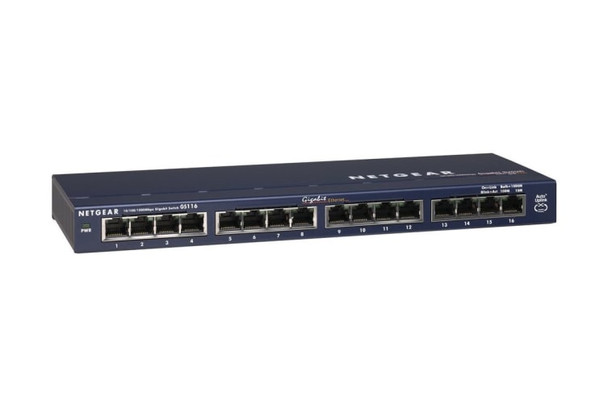 Product image for Netgear GS116 Prosafe 16 Port 10/100/1000 Gigabit Switch | AusPCMarket Australia