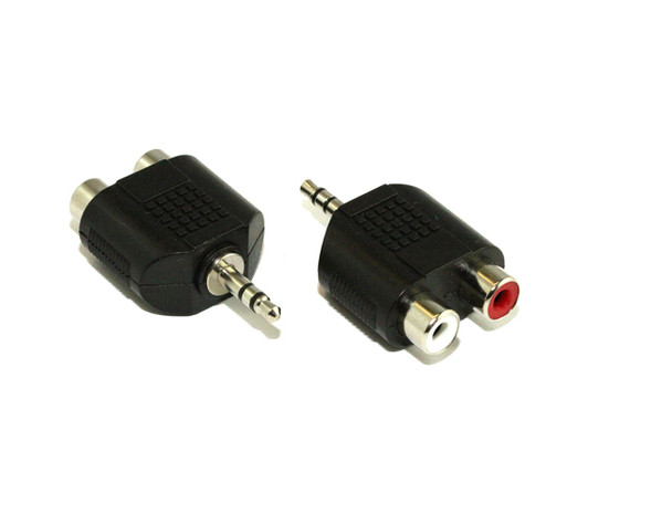 Product image for 3.5MM Plug To 2 RCA F Adaptor | AusPCMarket Australia