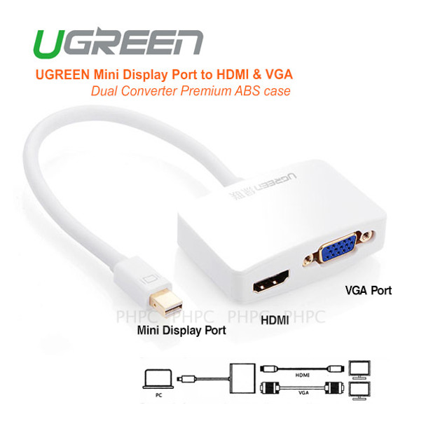 Product image for Adapter UGreen Mini Display Port to HDMI & VGA Dual Converter 10427 ) | AusPCMarket Australia