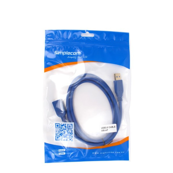 Product image for Simplcom CA312 1.2M 4FT USB 3.0 SuperSpeed Extension Cable Insulation | AusPCMarket Australia