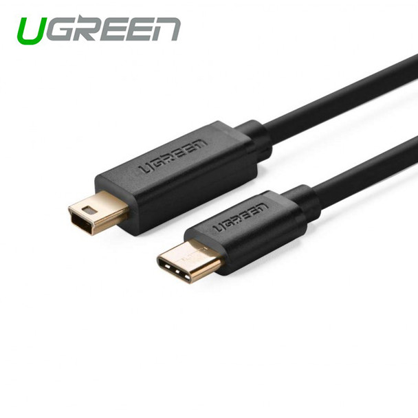 Product image for 1m USB Type C Male to USB 2.0 Mini 5Pin Male Cable Black | AusPCMarket Australia