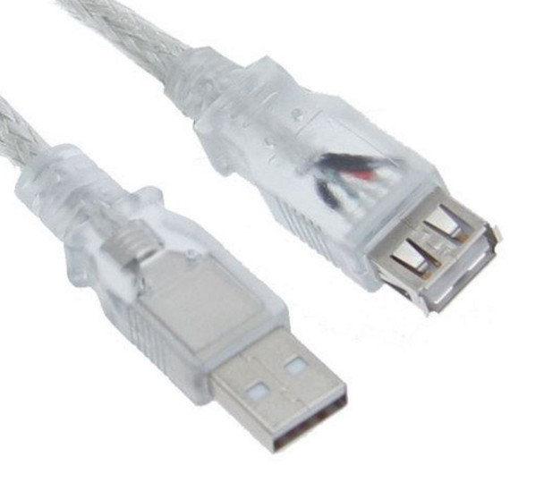 Product image for 5m USB 2.0 Extension Cable - Type A Male to Type A Female Transparent | AusPCMarket Australia