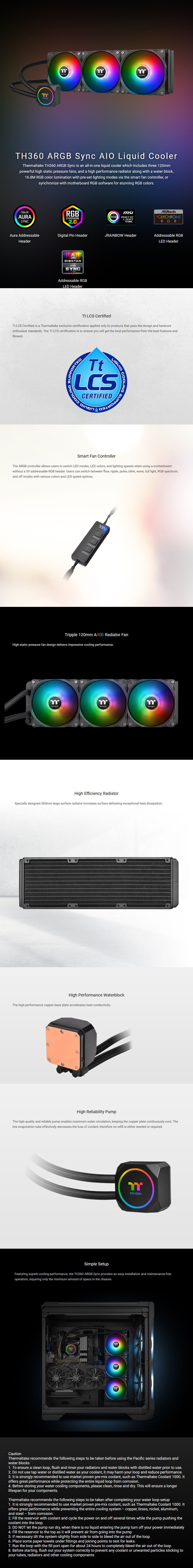 TH360 ARGB Sync AIO Liquid Cooler