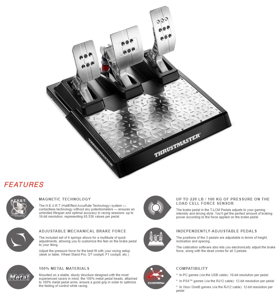 Thrustmaster T-LCM Racing Pedals for PC, PS4 & Xbox One - TM