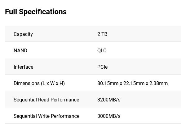 Western Digital WD Green SN350 2TB M.2 2280 NVMe PCIe QLC NAND SSD