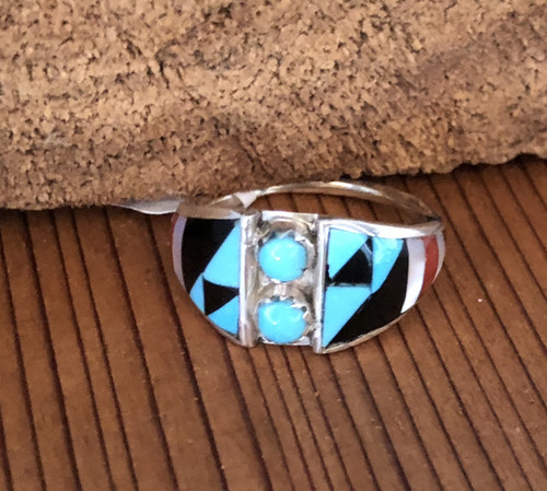 Zuni Native American multi stone ring