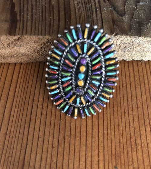 Multi Stone Needlepoint Ring