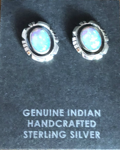 Blue Opal Post Earrings Blue Opal Post Earrings