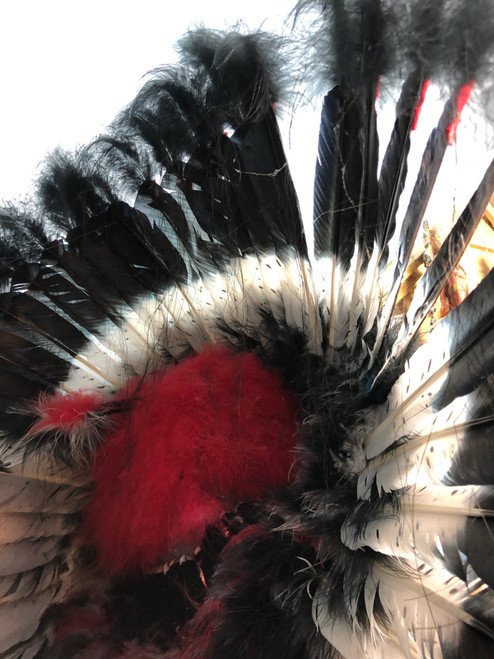 SOLD        Red n Black Native Handmade Headdress