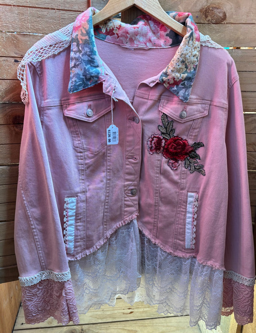 Unique Pink Denim Jacket