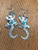 4 1/2 cm Lizard Silver Earrings with Turquoise