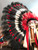 Genuine handmade reproduction,black,red n white full skull headdress.