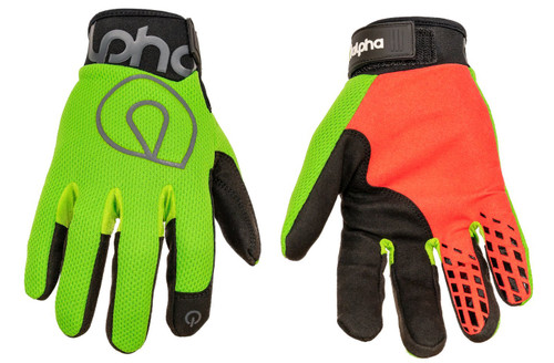 ALPHA GLOVES Standard Mechanic Flo Green Small