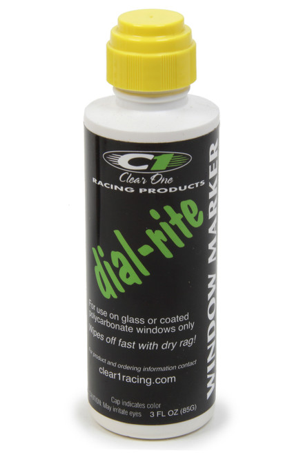 CLEAR ONE RACING PRODUCTS Dial-in Window Marker Yellow 3oz Dial-Rite