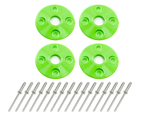 DOMINATOR RACING PRODUCTS Scuff Plate Plastic 4pk Xtreme Green