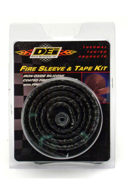 DESIGN ENGINEERING Fire Sleeve & Tape Kit-1 -5/8in I.D. x 3ft Black