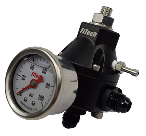 FiTECH FUEL INJECTION Regulator Go Fuel Tight Fit  w/ Pressure Gauge