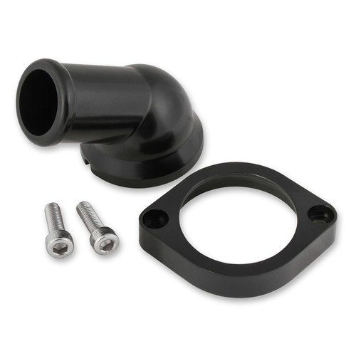 MR. GASKET Water Neck - Swivel Style GM LS 97-Up Black